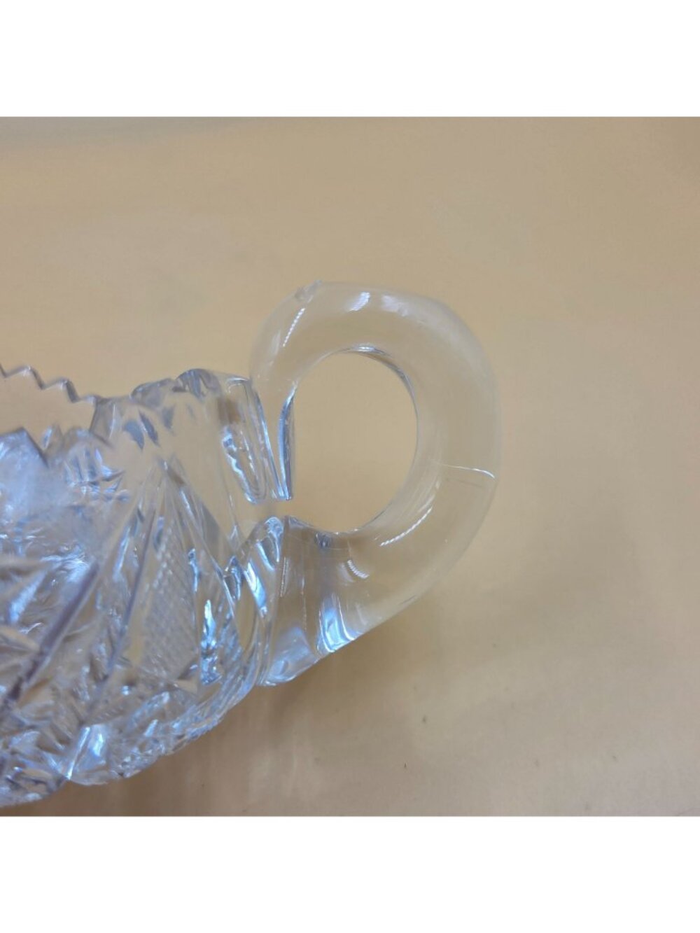 American Brilliant Cut Glass Sugar Creamer Set Hobstar Fan Crosshatch ABP - Picture 13 of 16